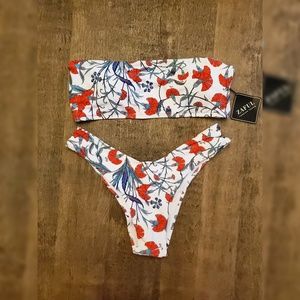 ZAFUL Floral Bandeau Bikini Set